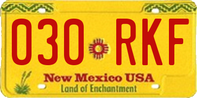 NM license plate 030RKF