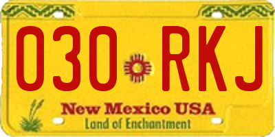 NM license plate 030RKJ