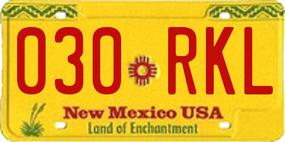 NM license plate 030RKL