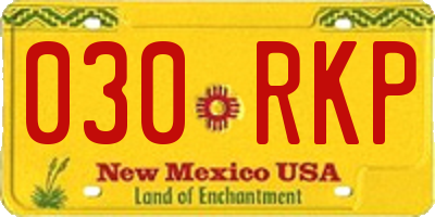 NM license plate 030RKP