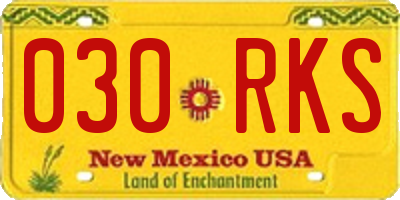 NM license plate 030RKS