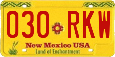 NM license plate 030RKW