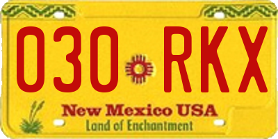 NM license plate 030RKX