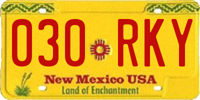 NM license plate 030RKY