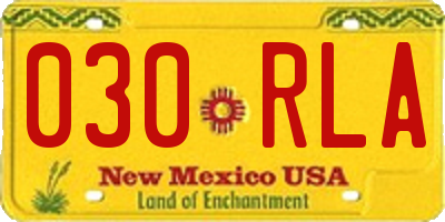NM license plate 030RLA