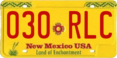 NM license plate 030RLC