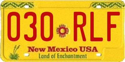 NM license plate 030RLF