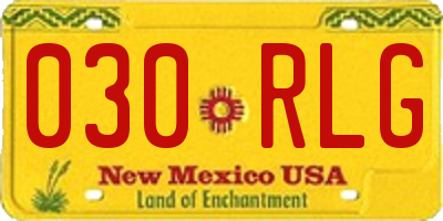 NM license plate 030RLG