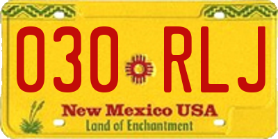 NM license plate 030RLJ