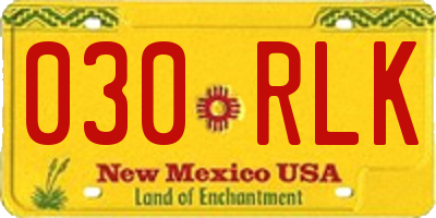 NM license plate 030RLK