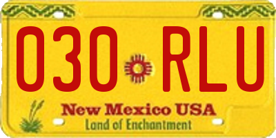 NM license plate 030RLU