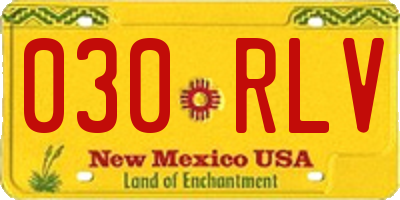 NM license plate 030RLV