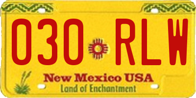NM license plate 030RLW