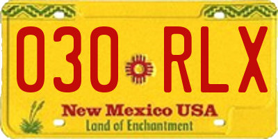 NM license plate 030RLX