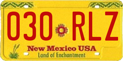 NM license plate 030RLZ