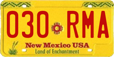 NM license plate 030RMA