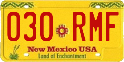 NM license plate 030RMF