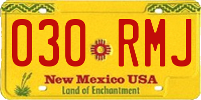 NM license plate 030RMJ