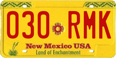 NM license plate 030RMK