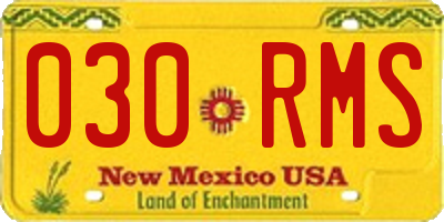 NM license plate 030RMS
