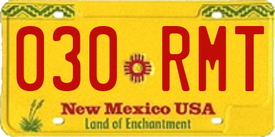 NM license plate 030RMT