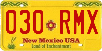 NM license plate 030RMX