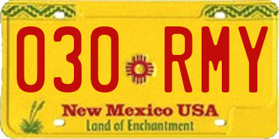 NM license plate 030RMY