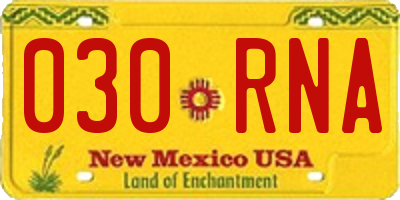 NM license plate 030RNA