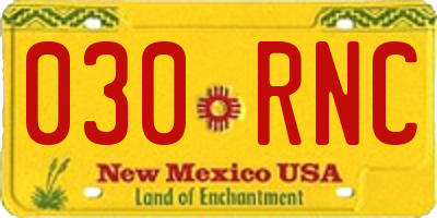 NM license plate 030RNC