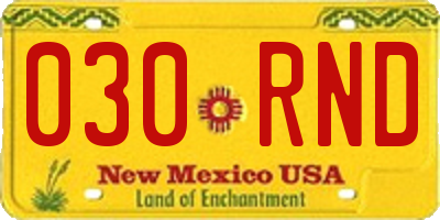 NM license plate 030RND