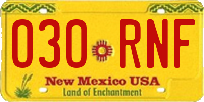 NM license plate 030RNF