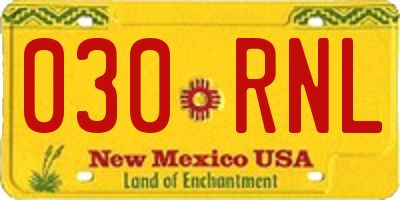 NM license plate 030RNL