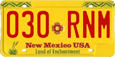NM license plate 030RNM