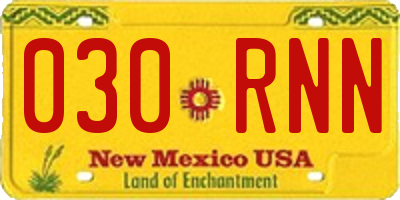 NM license plate 030RNN