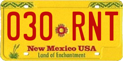 NM license plate 030RNT