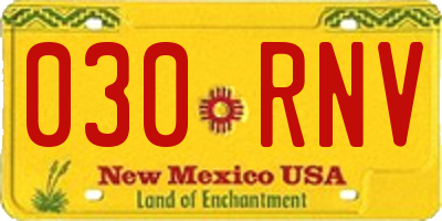 NM license plate 030RNV