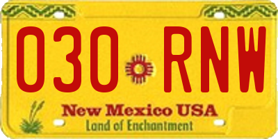 NM license plate 030RNW