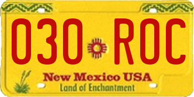 NM license plate 030ROC