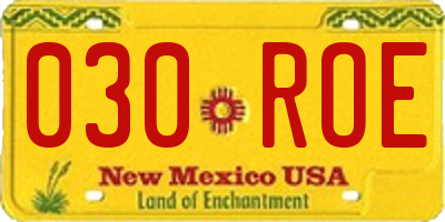 NM license plate 030ROE