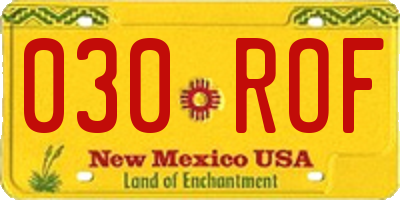 NM license plate 030ROF