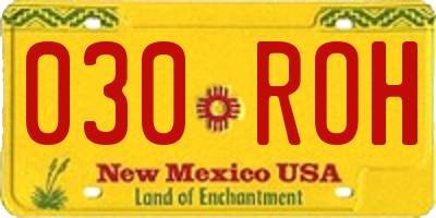 NM license plate 030ROH