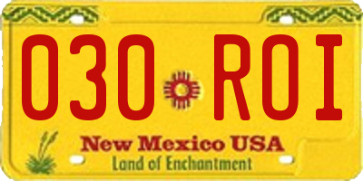 NM license plate 030ROI