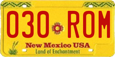 NM license plate 030ROM