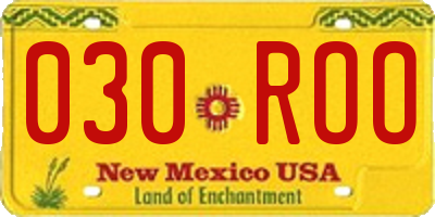 NM license plate 030ROO