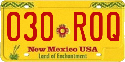 NM license plate 030ROQ