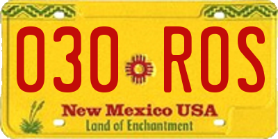 NM license plate 030ROS