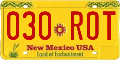 NM license plate 030ROT