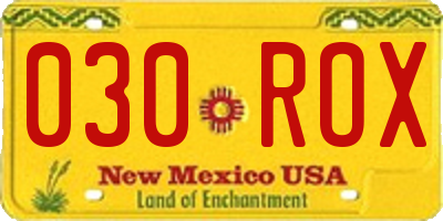 NM license plate 030ROX