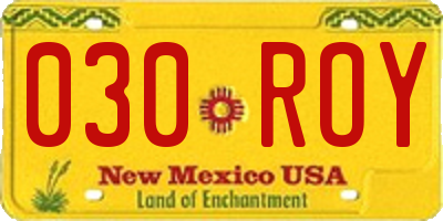 NM license plate 030ROY