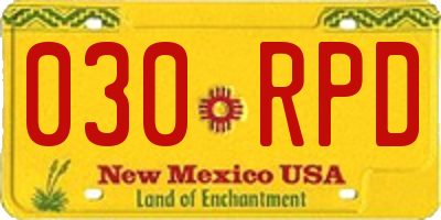 NM license plate 030RPD